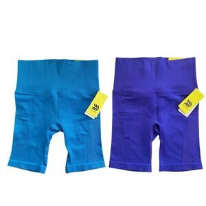 All in Motion Women's S High-Rise 6"Seamless Core Shorts Ribbed Yoga Athleisure‎